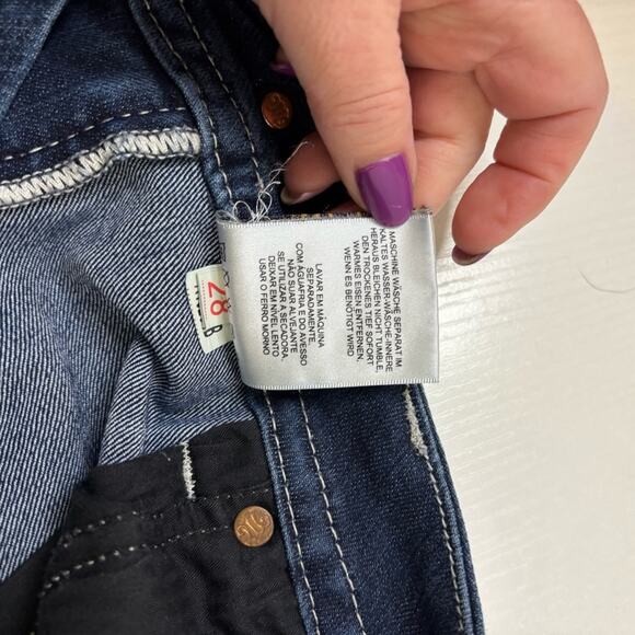 Miss Me Blue Bling Boot Cut Jeans with Embroidered Back Pockets Size 28 A0007 - Picture 9 of 12